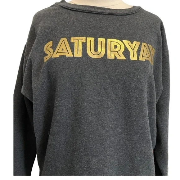 "Saturyay” Avon brand NWOT gray sweatshirt, size large. - Picture 3 of 9